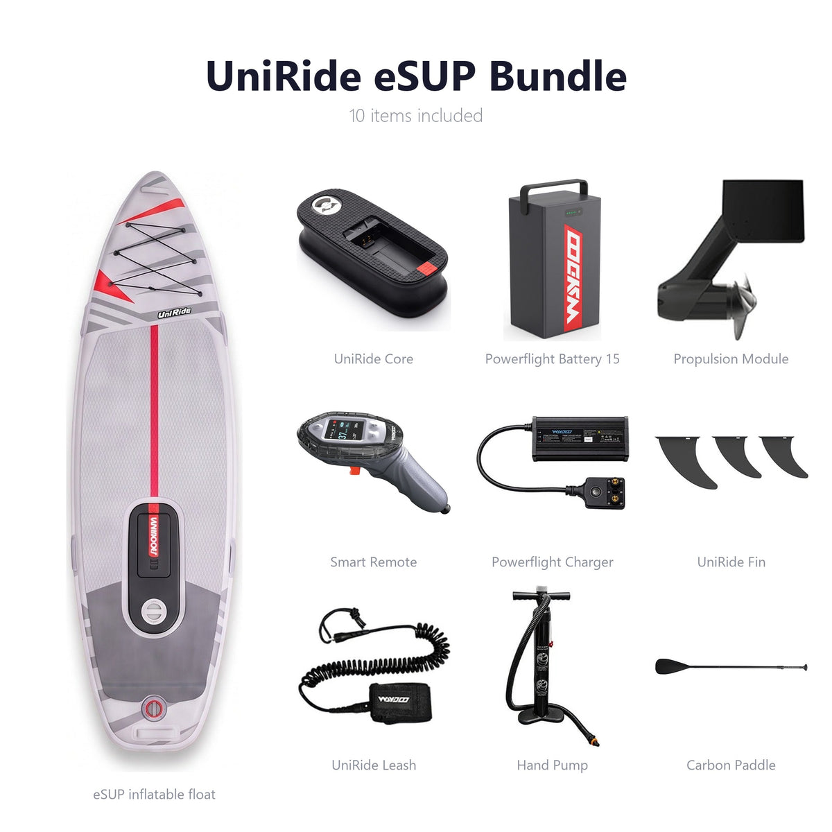 Waydoo UniRide eSUP Bundle, 10 articles inclus